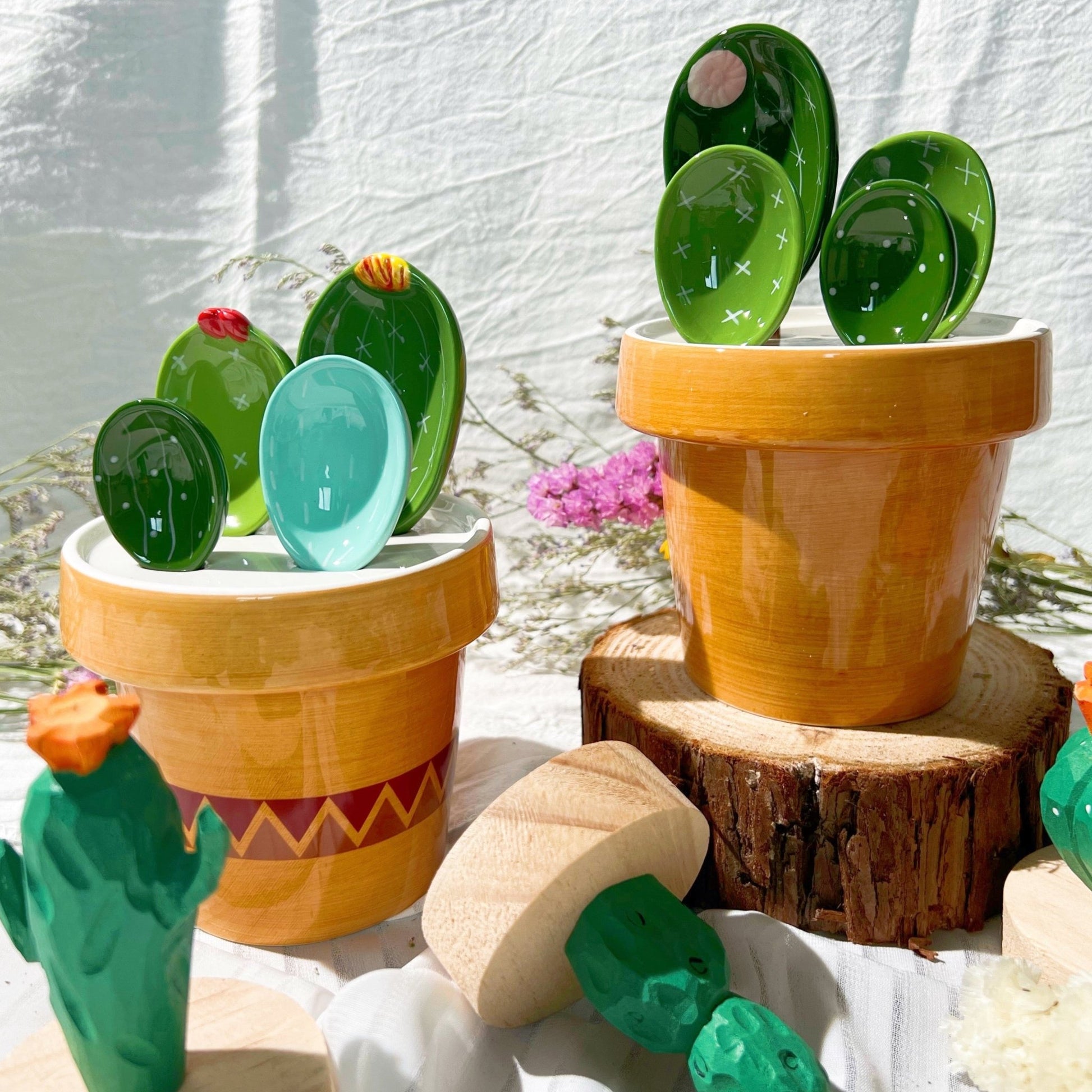 Cute Cactus Measuring Spoons with Base-Gift Set – Coomale